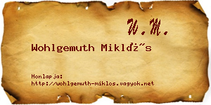 Wohlgemuth Miklós névjegykártya