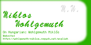 miklos wohlgemuth business card